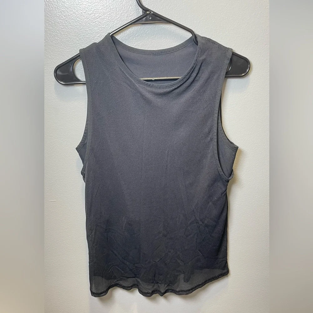 Lululemon Athletica Black Layered Mesh Workout Athletic Tank‎ Top Women’s Size 4